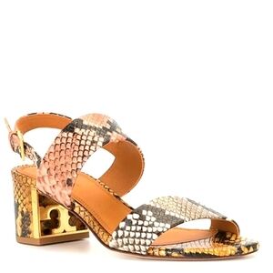 Tory Burch sling back heels Tory Burch Sandals Snake Print Leather gigi heels